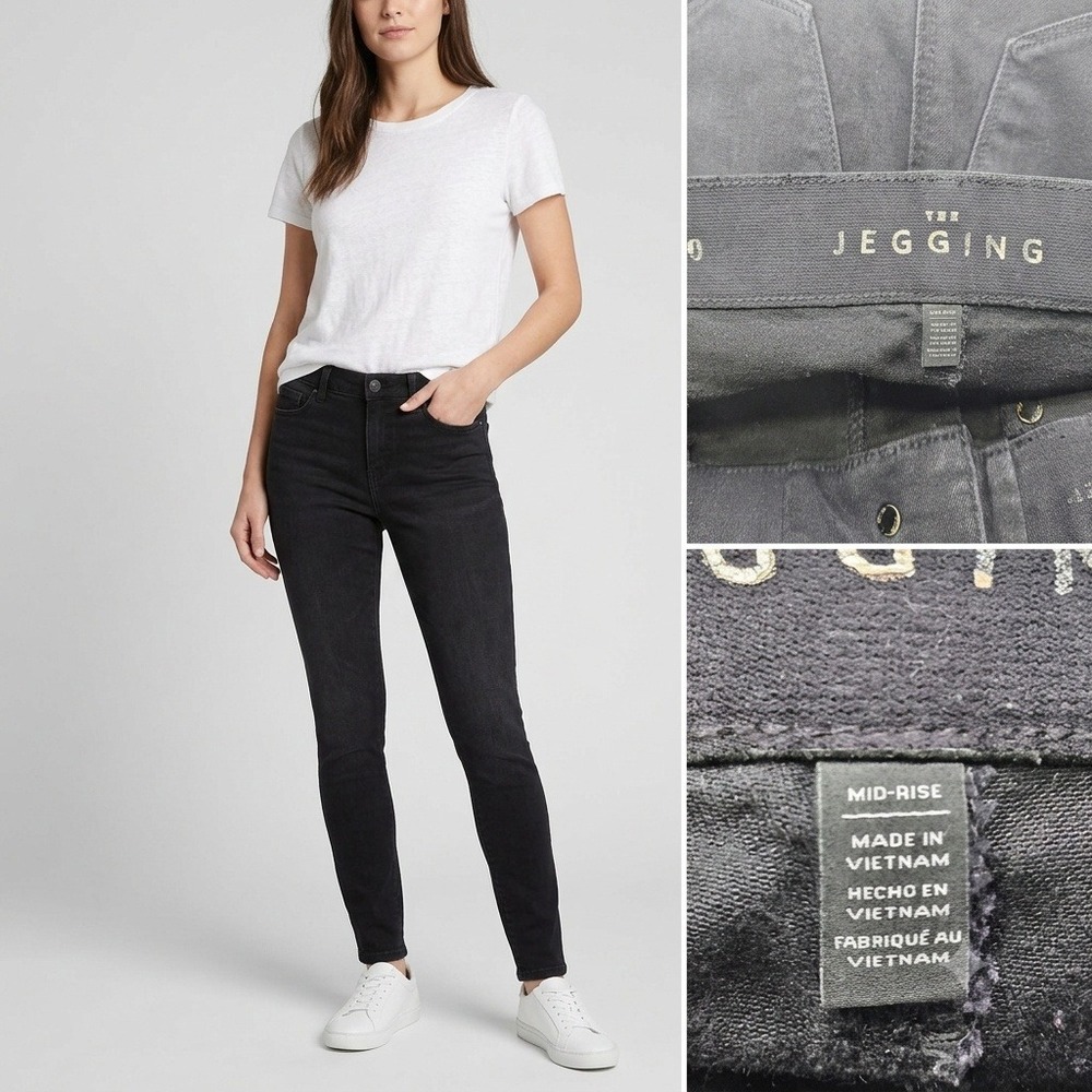 White House Black Market Jeggings Women Size 0 Black Mid-Rise Stretch Denim Slim